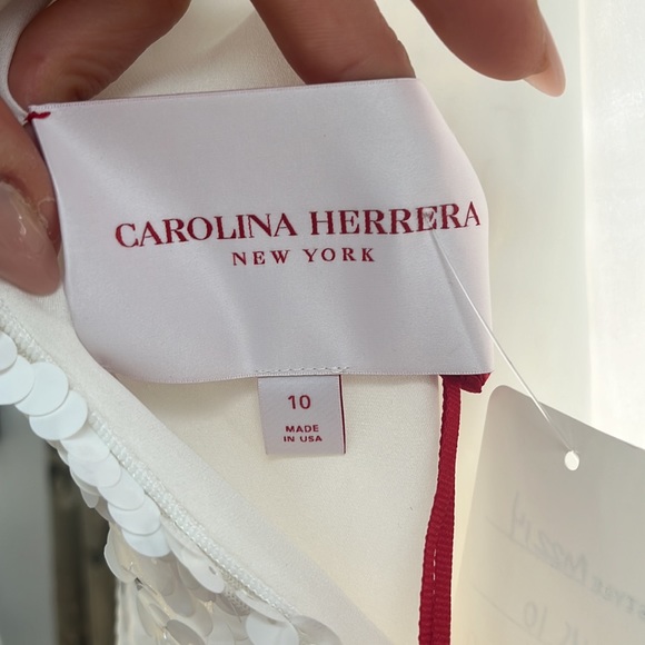 NWT Carolina Herrera Paillette Long Sleeve Shift Dress - Picture 6 of 7